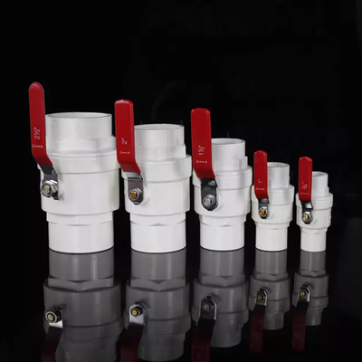 Серый стальной шариковый клапан UPVC ручки 2pc шариковый клапан Pvc 1,5 дюймов