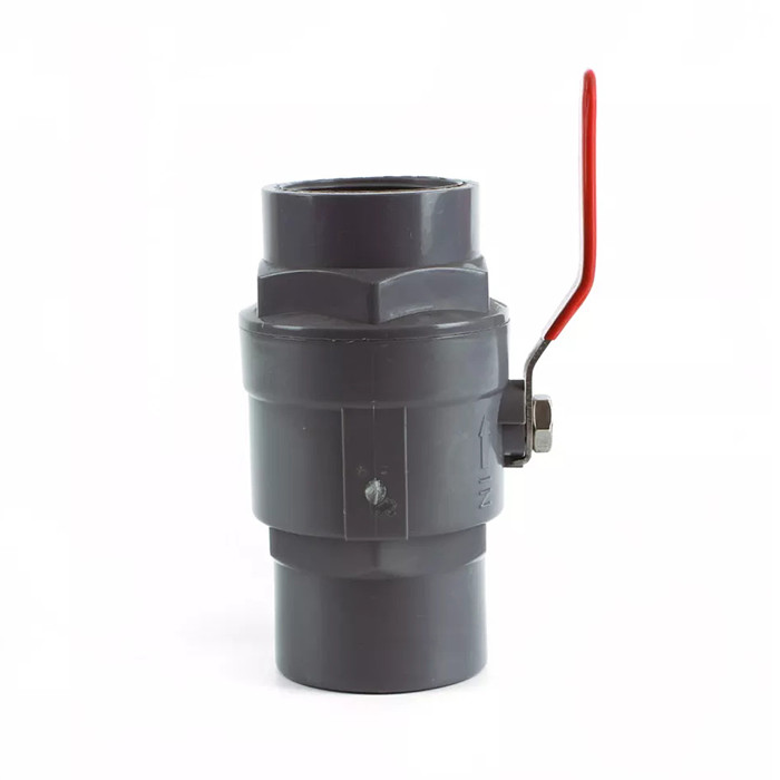 Клапаны Pvc ручки серого шарикового клапана UPVC двухкусочного нержавеющие