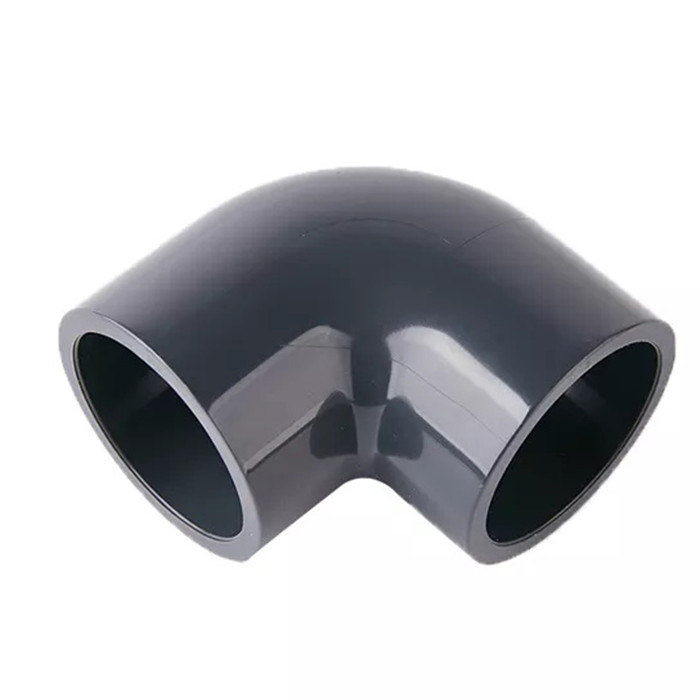 Черный PVC PN25 штуцеры трубы локтя 90 градусов пластиковые 20mm-110mm