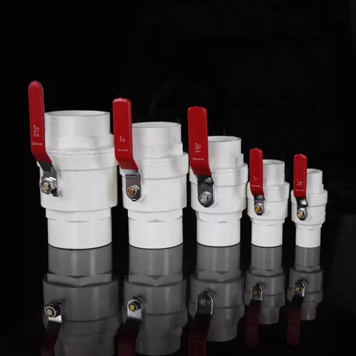 Серый стальной шариковый клапан UPVC ручки 2pc шариковый клапан Pvc 1,5 дюймов